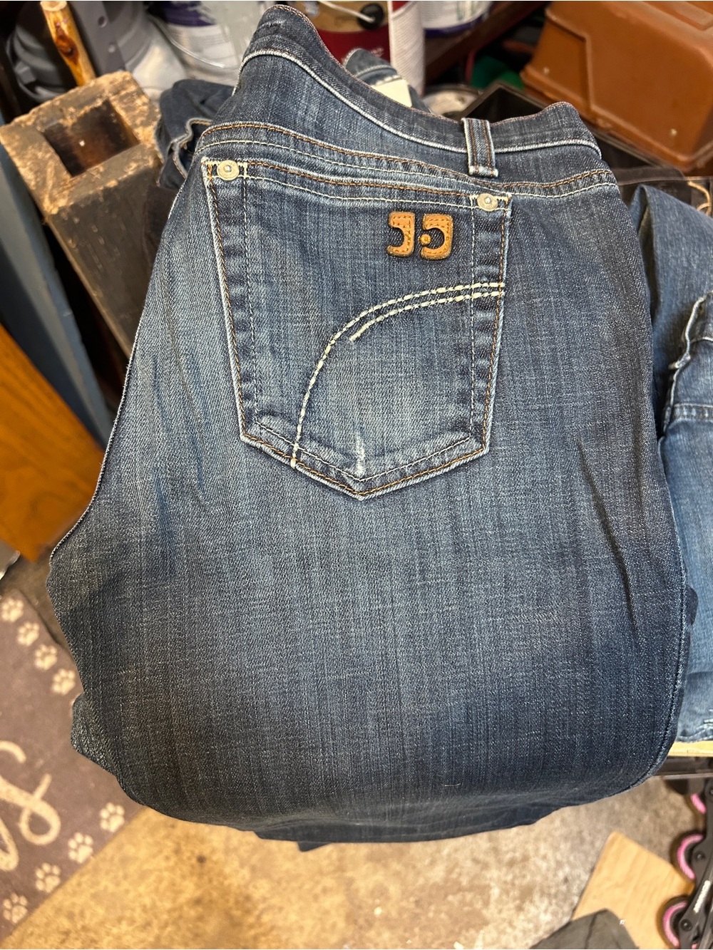 Joe's Jeans Capri Women's Dark Blue Bootcut Jeans with Leather Logo